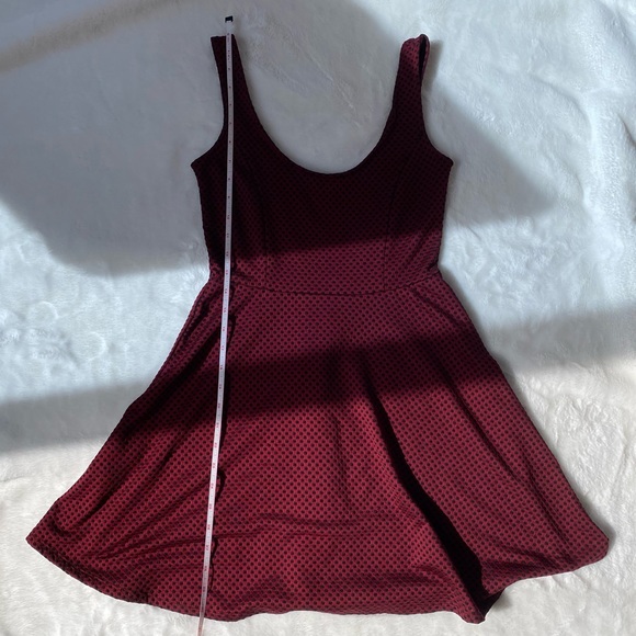F21 Size S Maroon Red Spotted Skater Dress - Picture 9 of 9